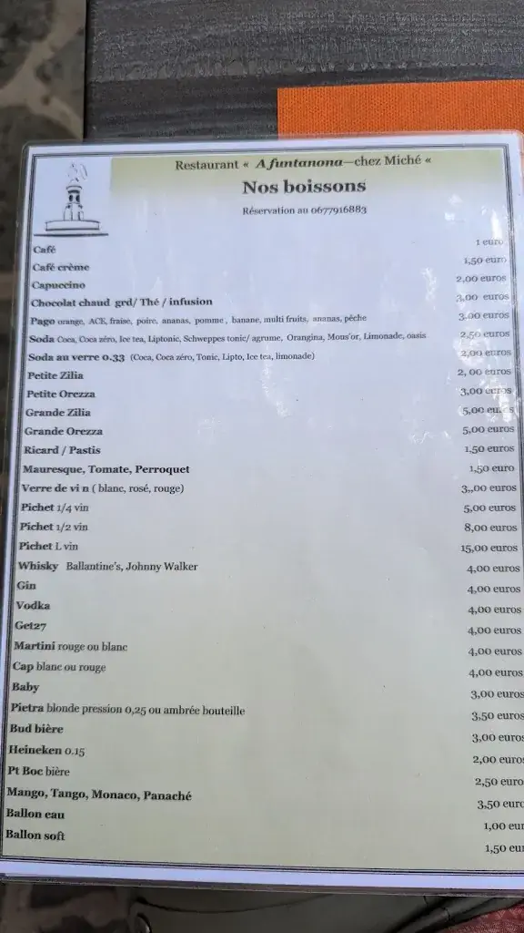 Menu_Restaurant A Funtanona - Chez Michè_Vescovato_image_4