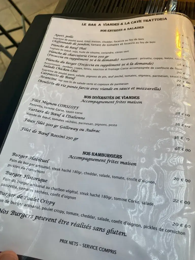 Menu_Restaurant La Cave bar à viandes_L'Île-Rousse_image_3