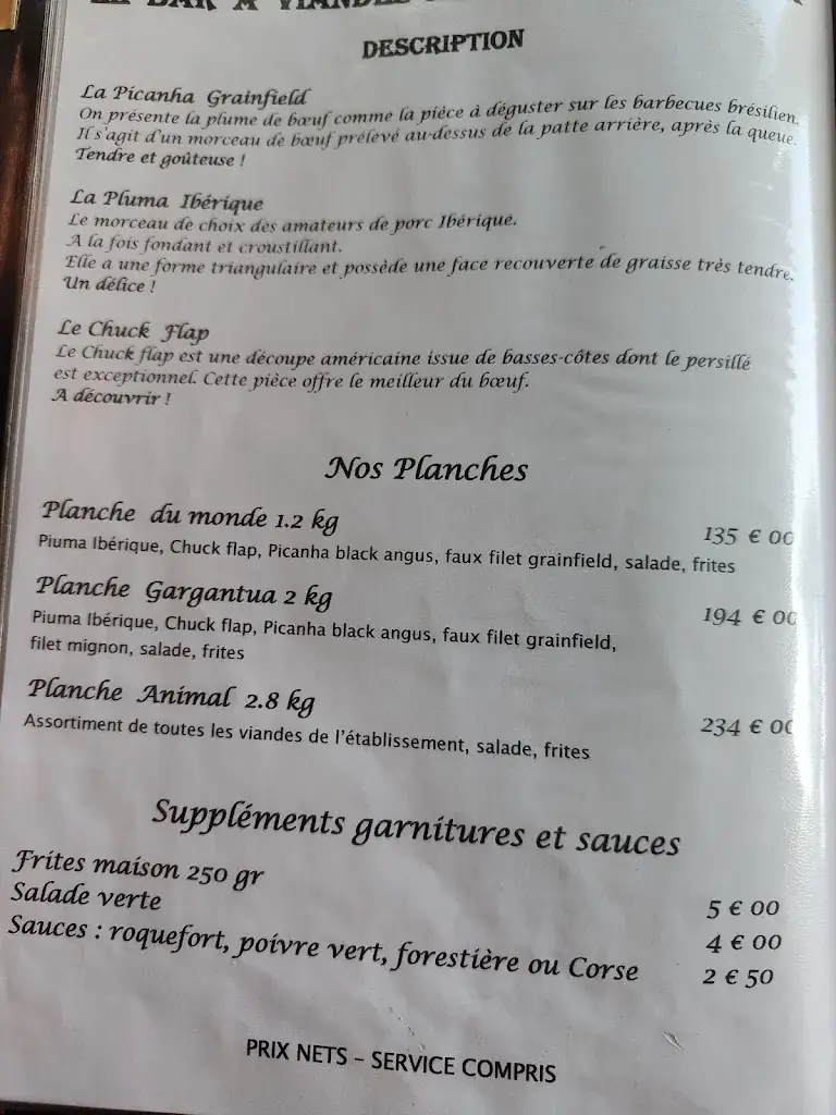 Menu_Restaurant La Cave bar à viandes_L'Île-Rousse_image_4