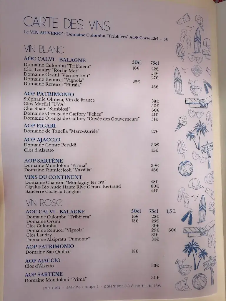 Menu_Restaurant Le Grand Large_L'Île-Rousse_image_1