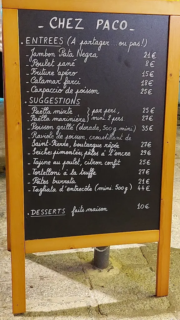 Menu_Restaurant Chez Paco_L'Île-Rousse_image_1