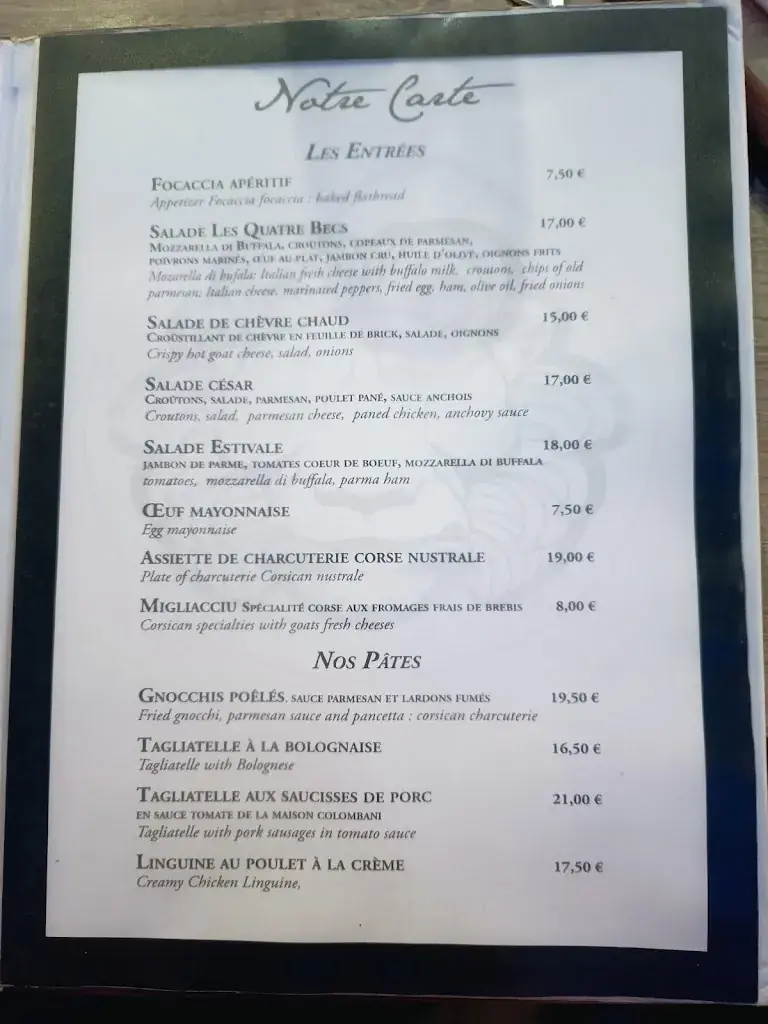 Menu_Brasserie les quatre becs_L'Île-Rousse_image_3