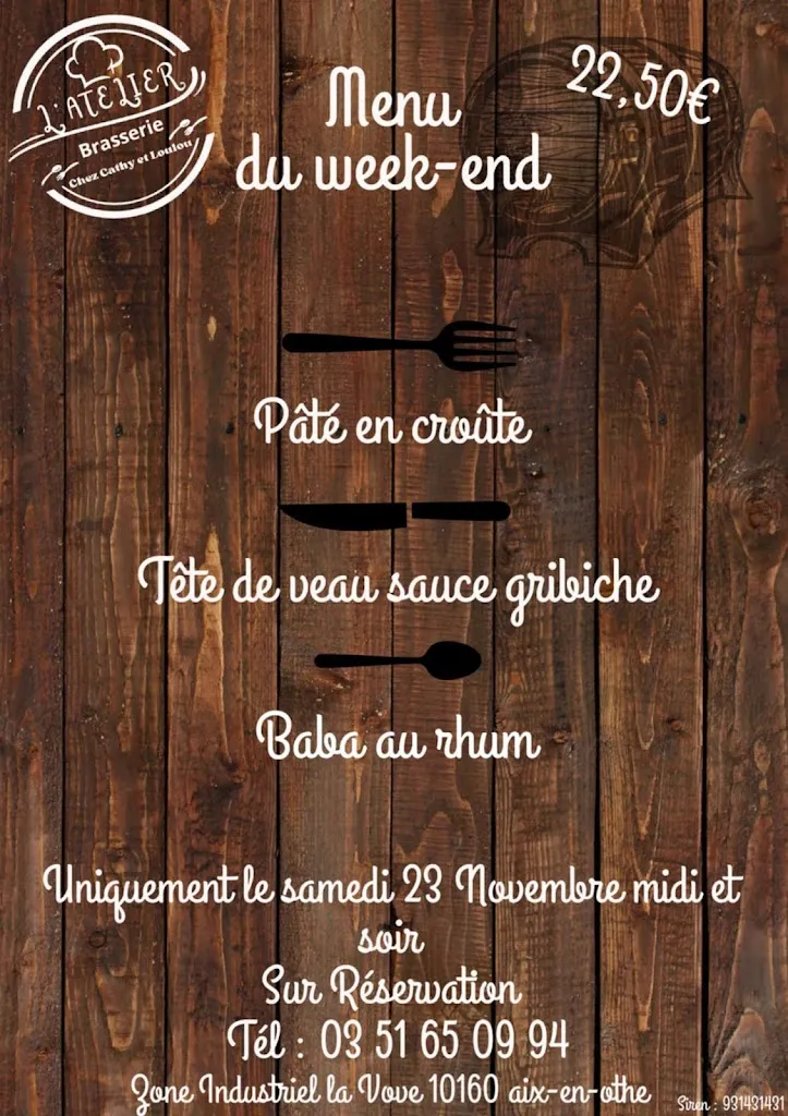 Menü_L ateliers brasserie chez Cathy et loulou_Aix-Villemaur-Pâlis_Bild_1