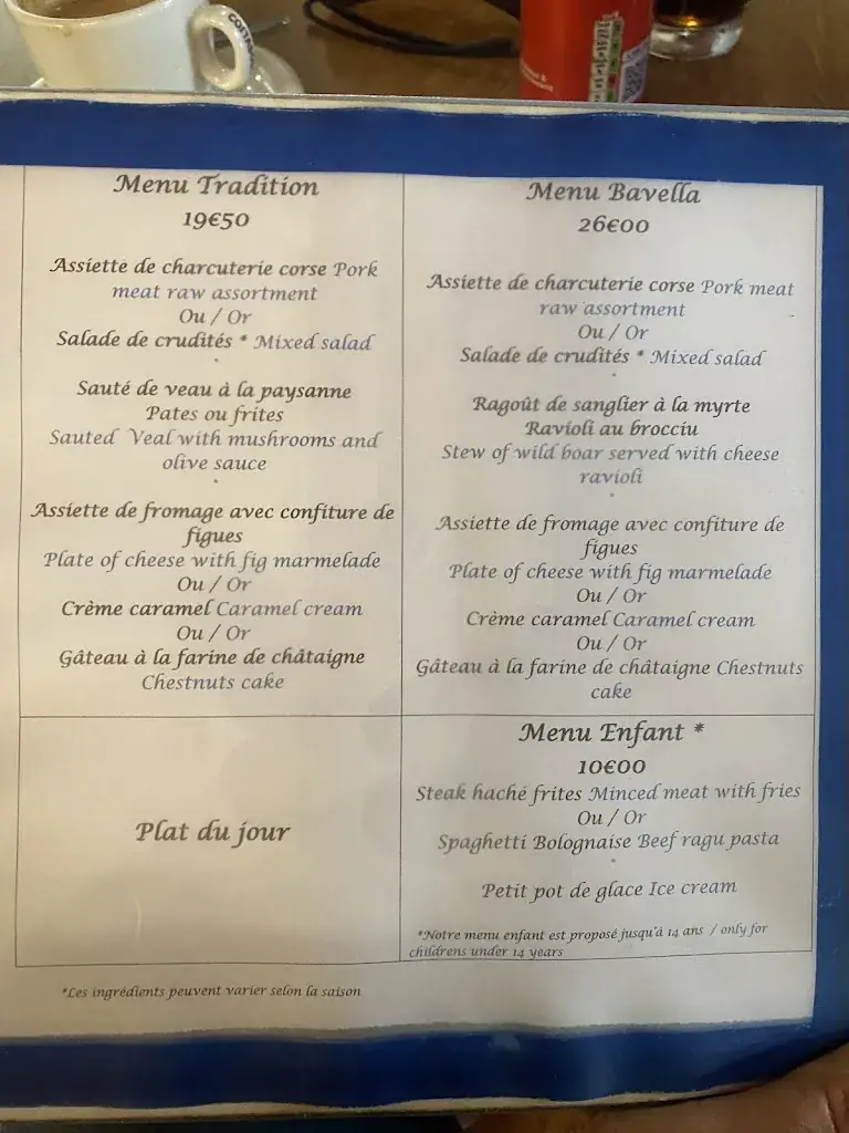 Menu_Auberge du Col de Bavella_Bavella_image_4