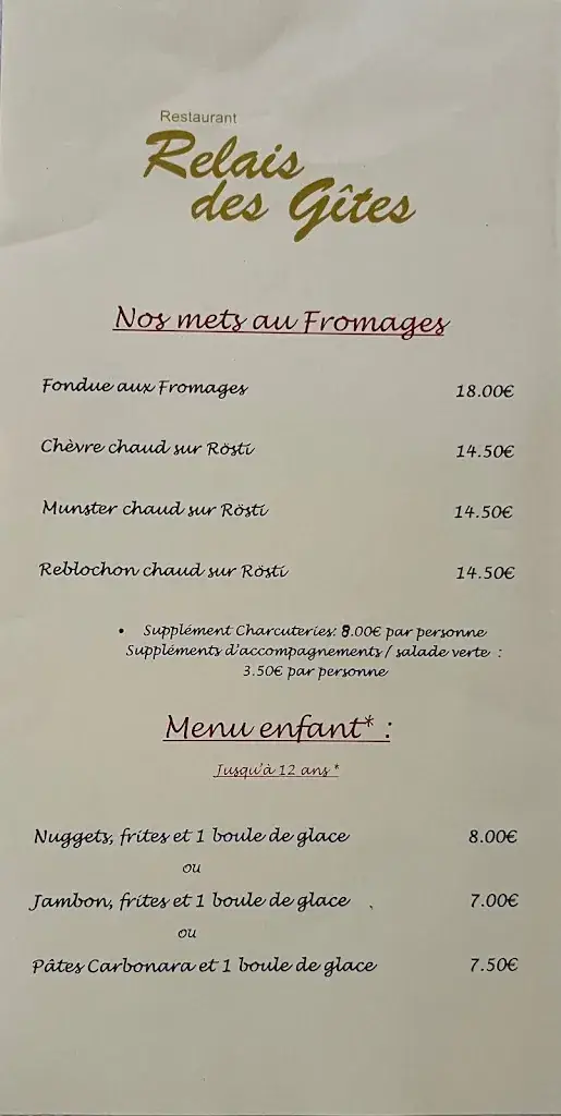 Menu_Restaurant Le Relais des Gîtes_Sarrebourg_imagen_1