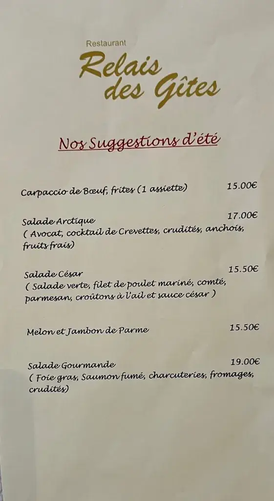 Menu_Restaurant Le Relais des Gîtes_Sarrebourg_imagen_3