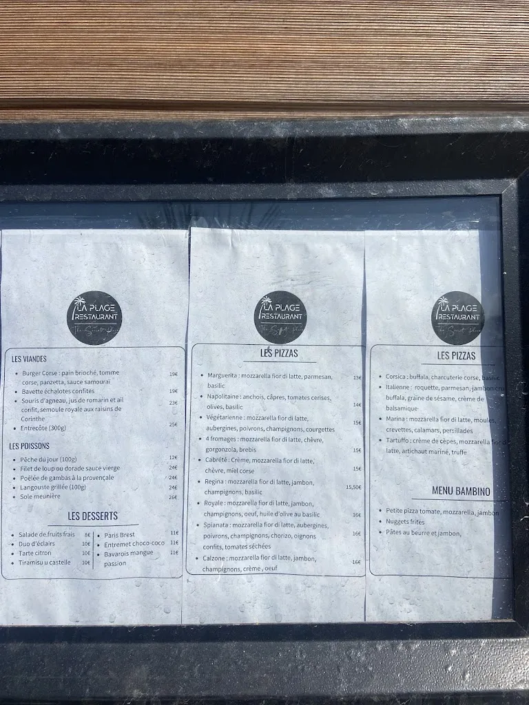 Menu_Restaurant LA PLAGE_Porto-Vecchio_image_3