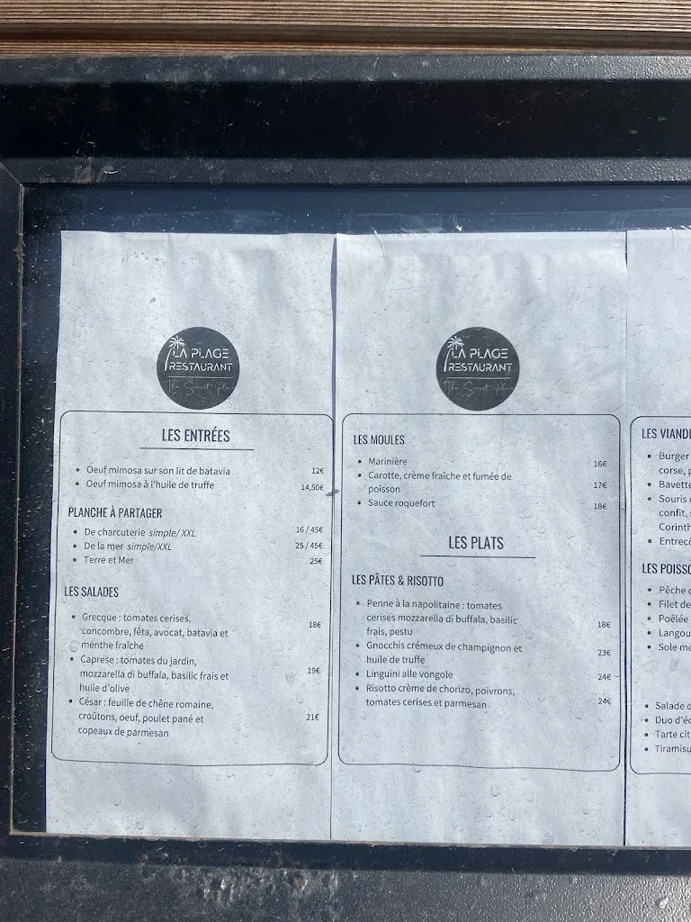 Menu_Restaurant LA PLAGE_Porto-Vecchio_image_4