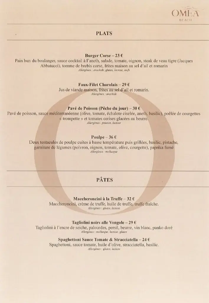 Menu_OMEA BEACH - Restaurant Bord de Mer Porto Vecchio_Porto-Vecchio_image_3