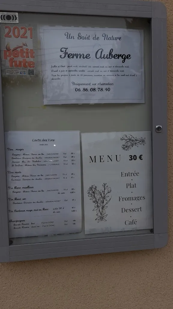 Menu_Ferme auberge - Un Gout de Nature - Masnet Nathalie_Condat-sur-Trincou_immagine_2