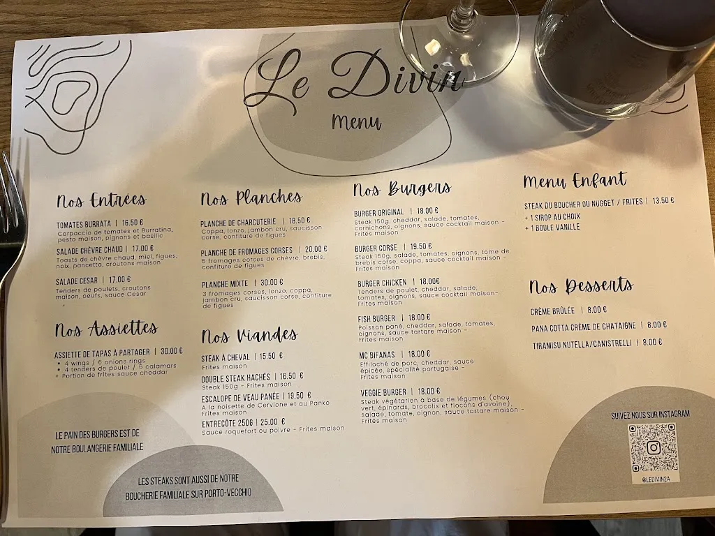 Menu_Le Divin_Porto-Vecchio_image_1