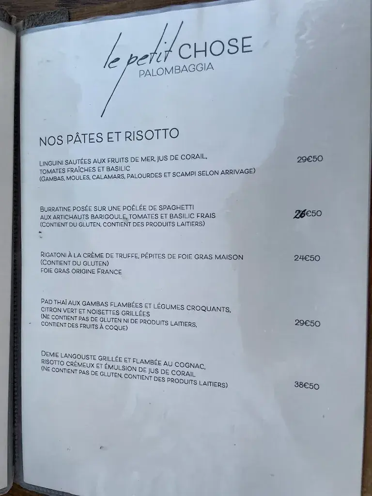 Menu_Le Petit Chose Palombaggia_Porto-Vecchio_image_2
