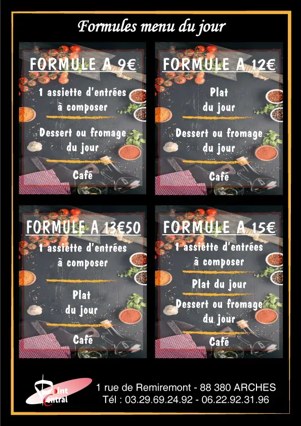 Menu_Restaurant Brasserie le Point Central Arches_Arches_immagine_3