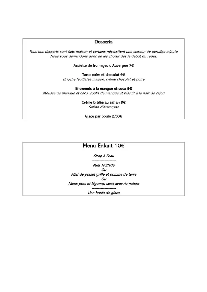 Menu_La Grange Aux Fleurs à Sarran, Champs-sur-Tarentaine_Champs-sur-Tarentaine-Marchal_image_3