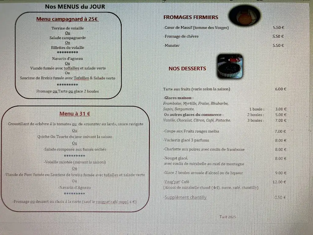 Menu_Ferme Auberge Des Grands Prés_Plainfaing_image_1