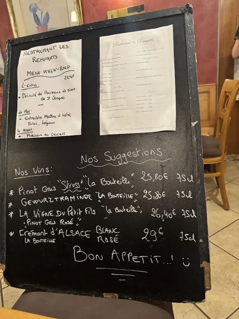 Menu_Restaurant Les Remparts_Neuf-Brisach_image_1