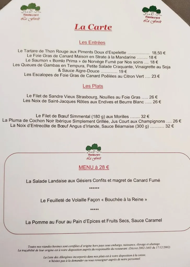 Menu_Restaurant La Forêt_Amnéville_image_4