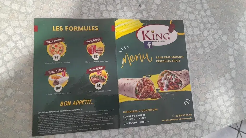 Menu_Restaurant King Kebab&Pizzas_Altkirch_imagen_3