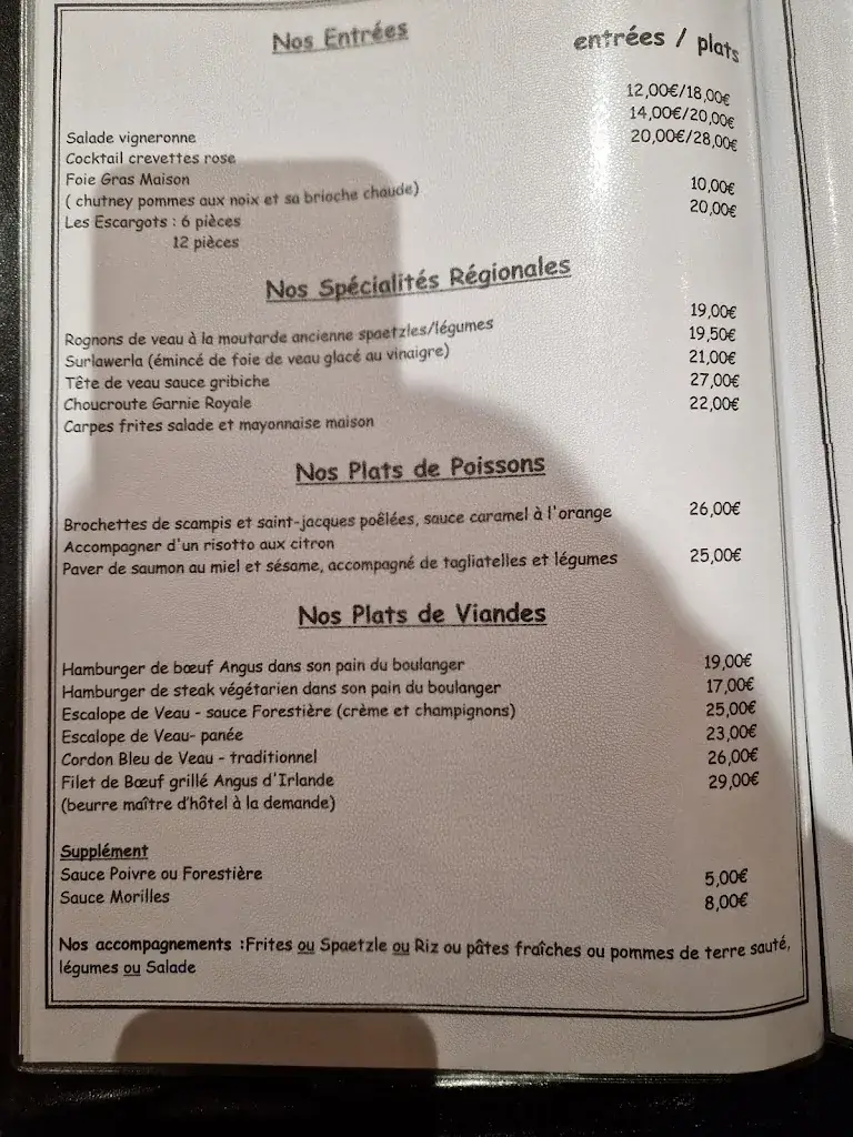 Menu_Hôtel Restaurant Kuentz_Wittersdorf_image_1