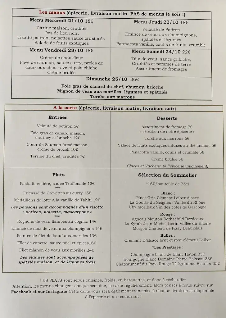 Menu_La Couronne à Tagsdorf Restaurant Gastronomique Epicerie fine et sa Table_Tagsdorf_image_2