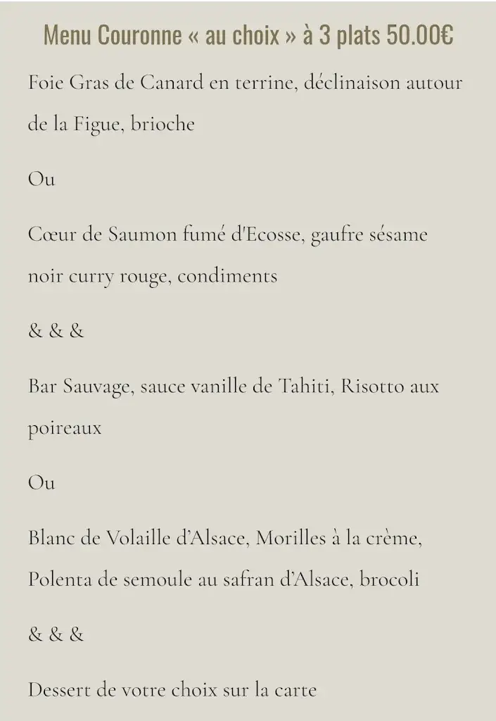 Menu_La Couronne à Tagsdorf Restaurant Gastronomique Epicerie fine et sa Table_Tagsdorf_image_4