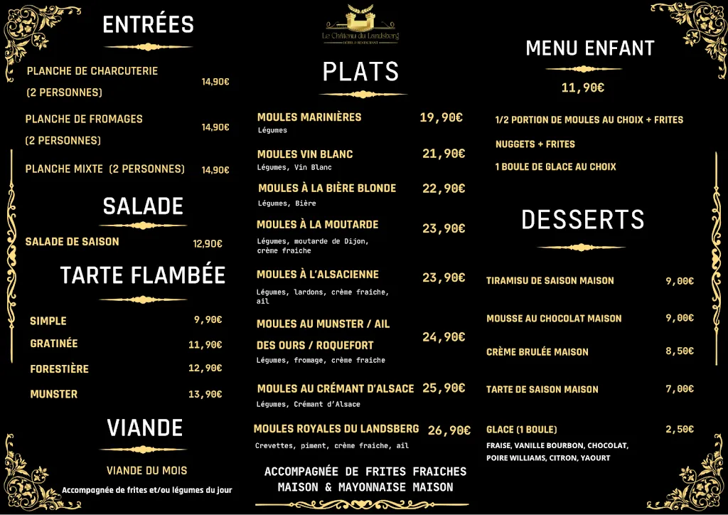Menu_Hôtel Restaurant Le Château du Landsberg_Barr_image_1