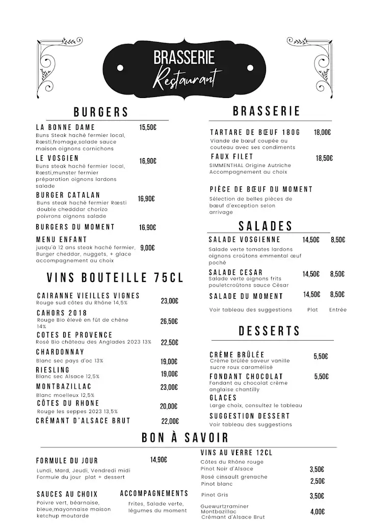 Menu_RESTAURANT - BRASSERIE BACCARAT / BRASSERIE DE LA BONNE DAME 🍽️ 🥗🍻_Baccarat_image_1