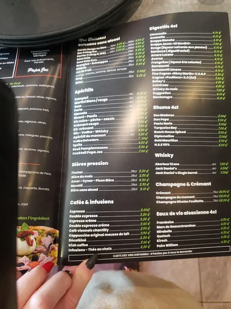 Menu_Restaurant Papa Joe Cernay_Cernay_immagine_1