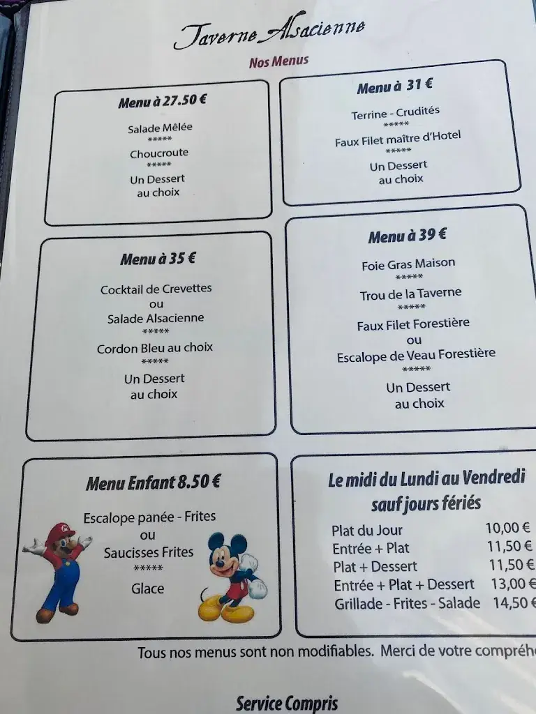 Menu_Restaurant Taverne Alsacienne_Cernay_immagine_2