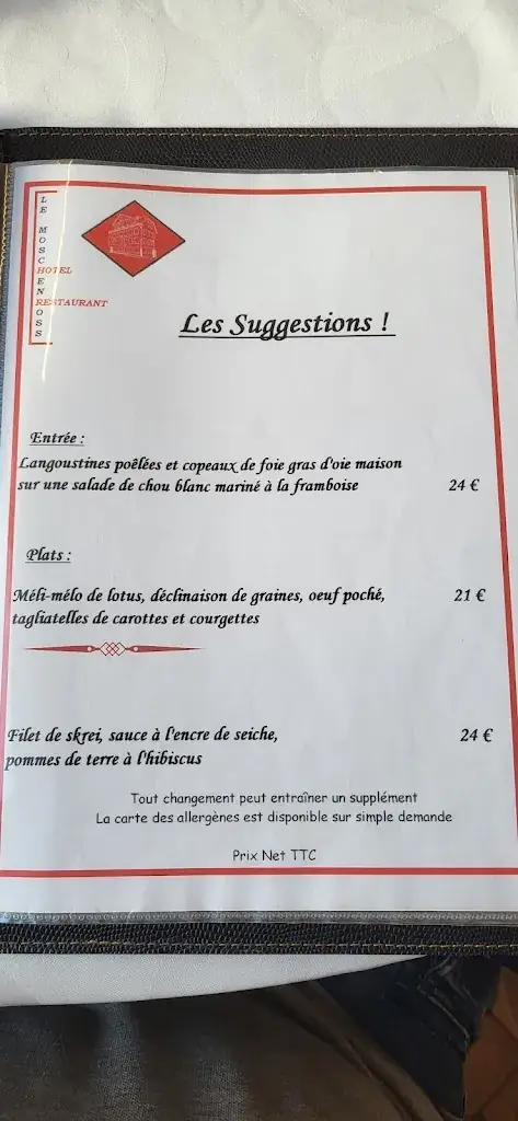 Menü_Hôtel Restaurant Le Moschenross_Thann_Bild_3