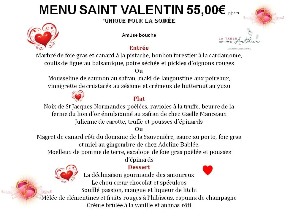 Menu_La Table d'Arthur_Charleville-Mézières_image_2