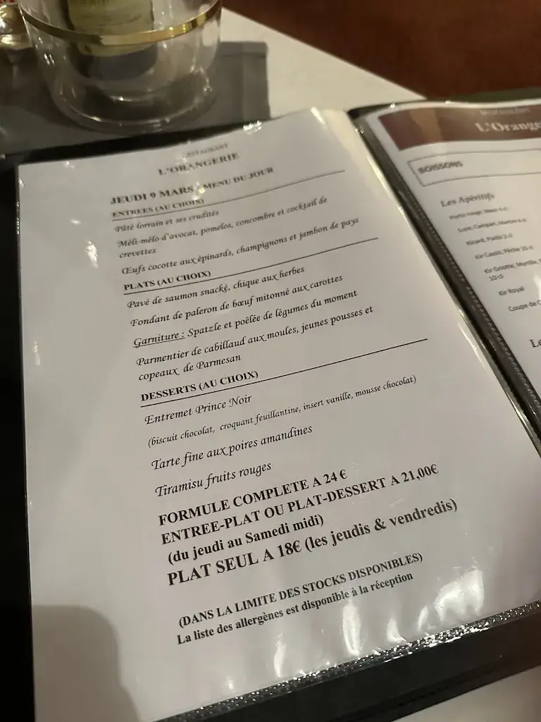 Menu_Restaurant L'Orangerie _Plombières-les-Bains_image_1