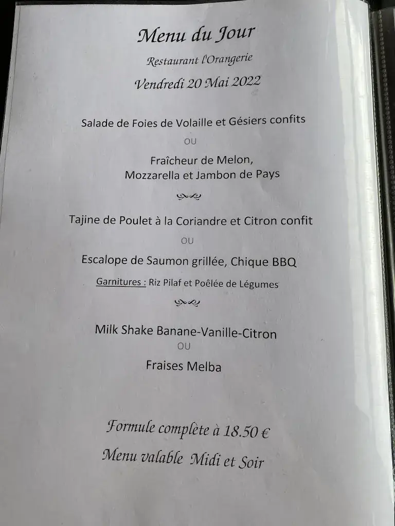 Menu_Restaurant L'Orangerie _Plombières-les-Bains_image_2