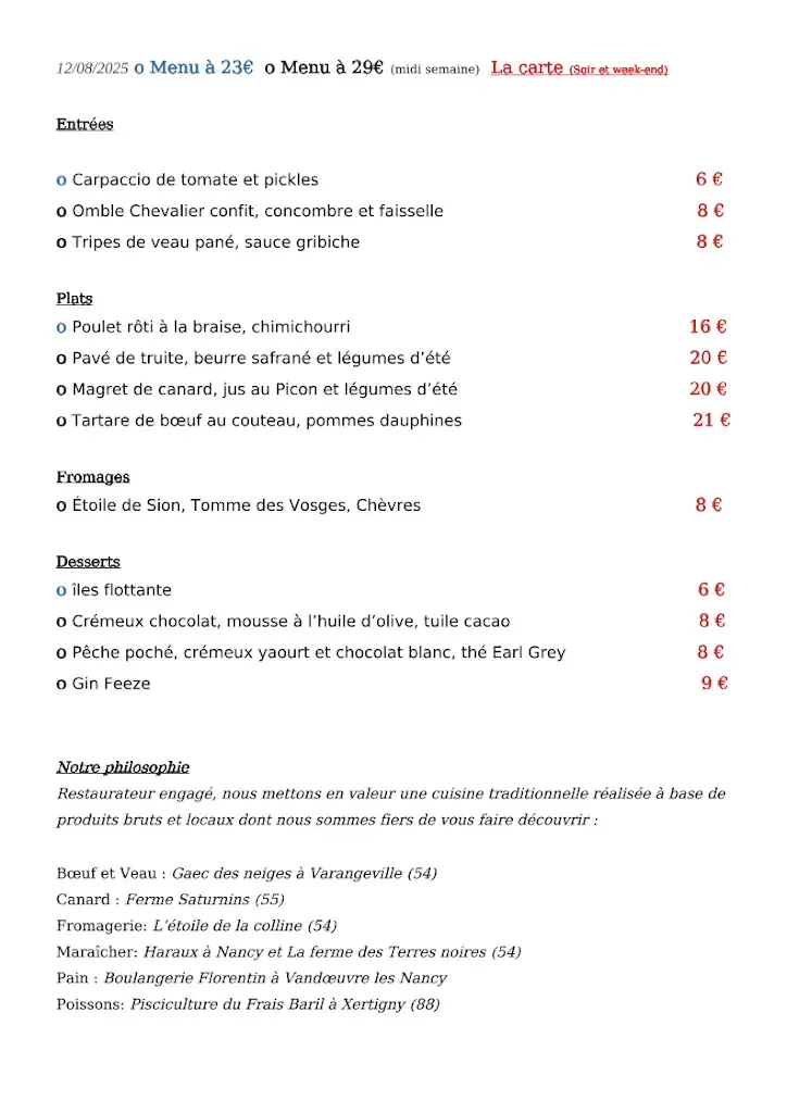 Menu_L'Auberge Francine_Nancy_image_1