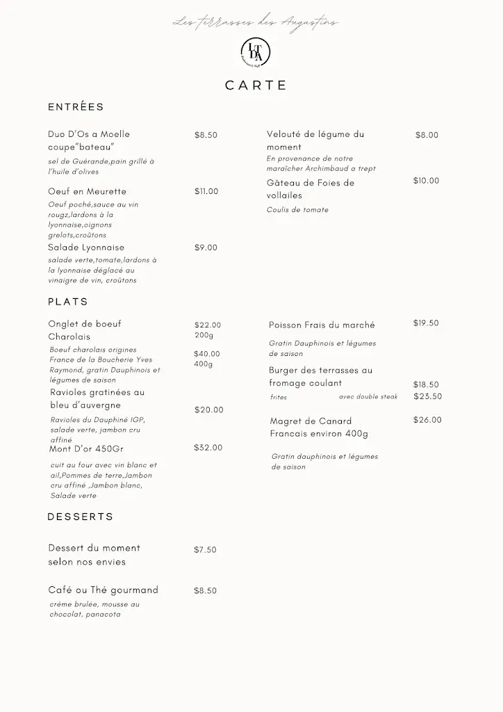 Menu_Les Terrasses des Augustins_Crémieu_image_1