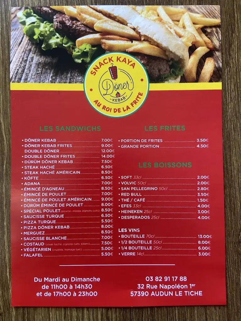 Menu_Au roi de la frite snack Kaya_Audun-le-Tiche_image_1