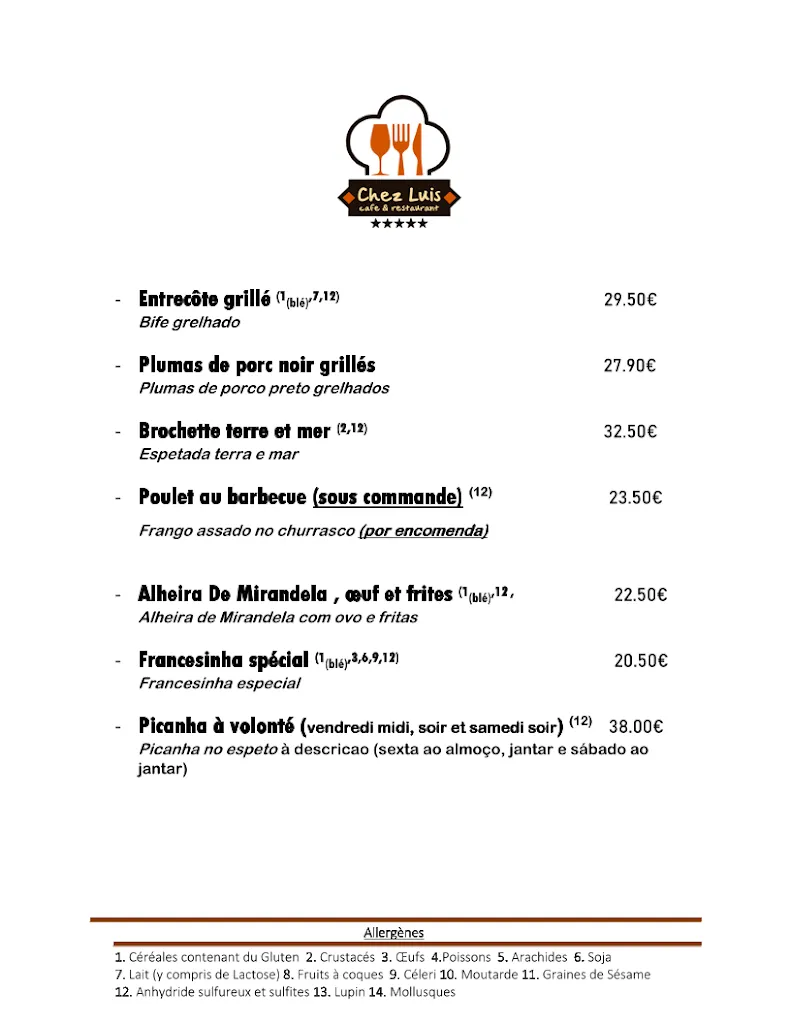 Menu_Restaurant Chez Luis_Luxembourg_image_3