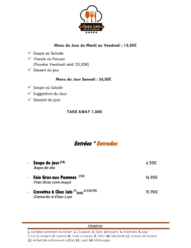 Menu_Restaurant Chez Luis_Luxembourg_image_4