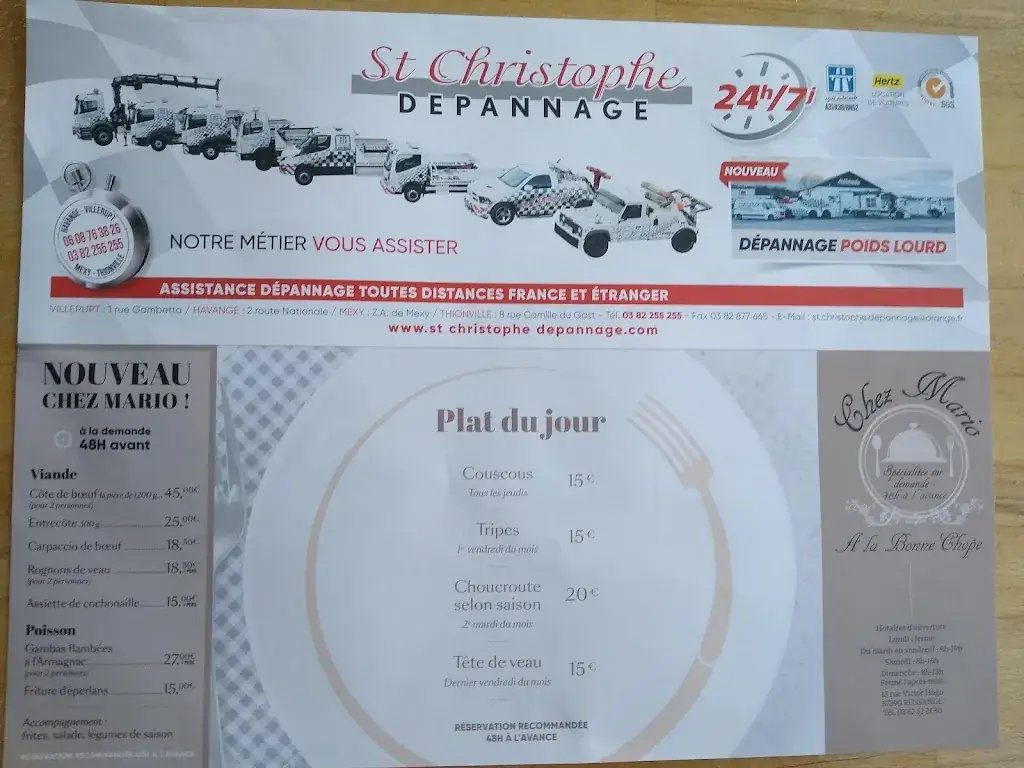 Menü_Restaurant chez Mario_Russange_Bild_1