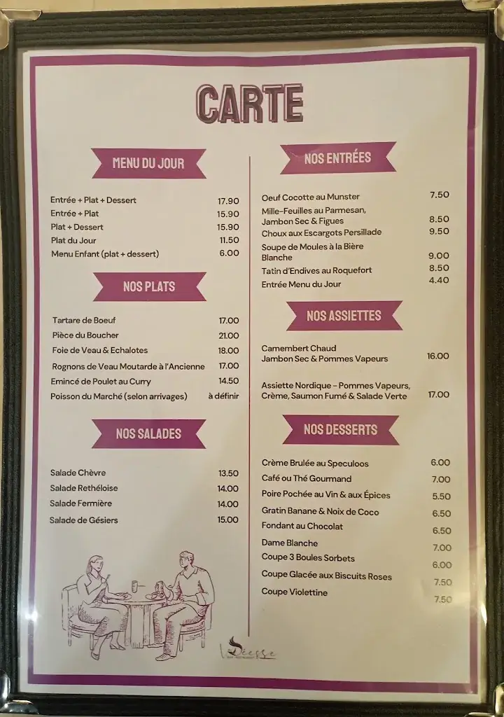 Menu_La Déesse_Sedan_image_1