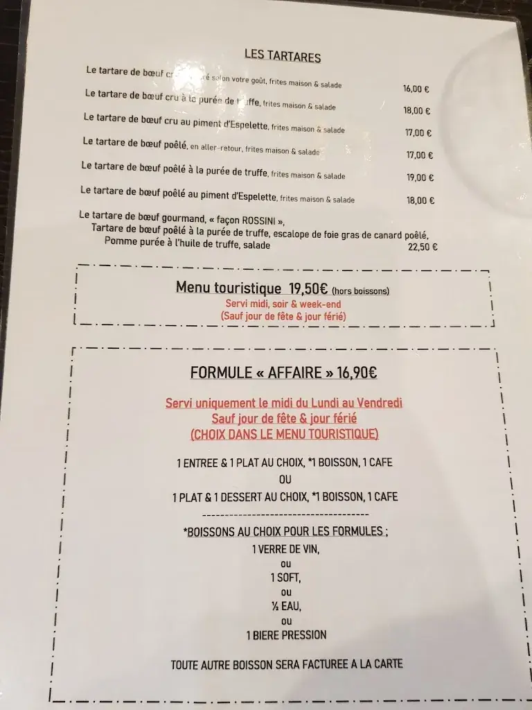 Menu_Restaurant L'Echiquier_Sedan_image_3