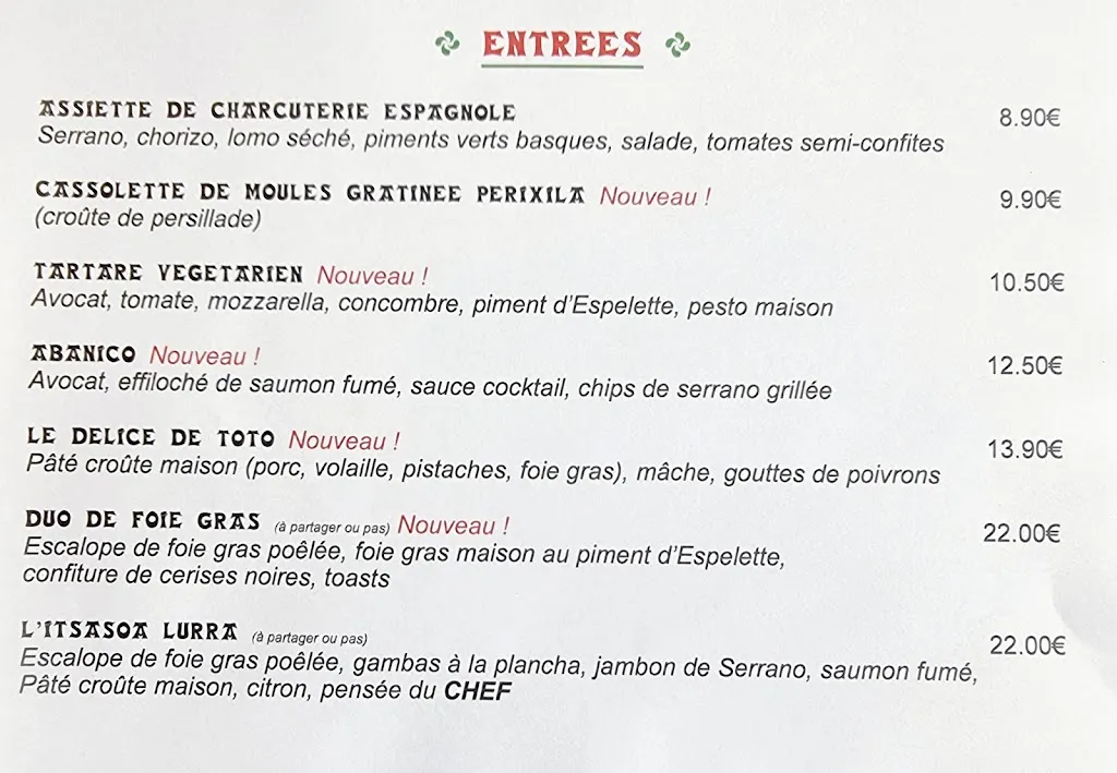 Menu_RESTAURANT L ESPELETTE_Reims_image_1