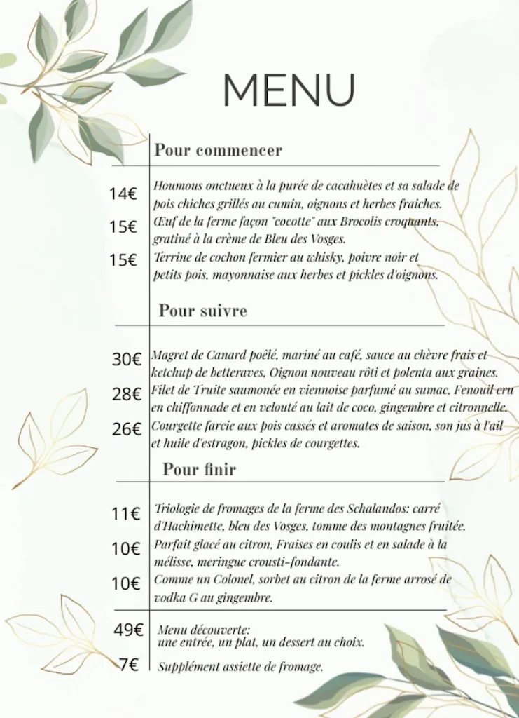 Menu_Les Parages_Bennwihr_image_1