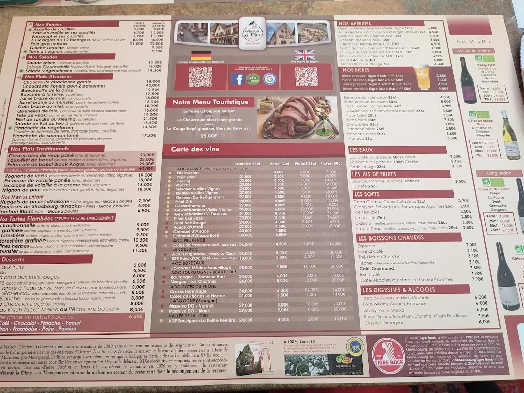 Menu_Restaurant-Winstub La Dime_Obernai_image_1