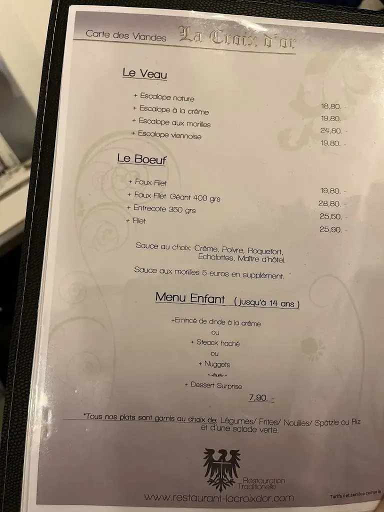 Menu_Restaurant la Croix d'or - Restaurant Sierentz_Sierentz_image_2