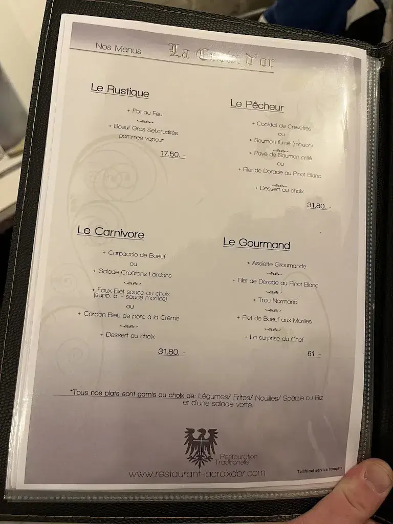 Menu_Restaurant la Croix d'or - Restaurant Sierentz_Sierentz_image_3