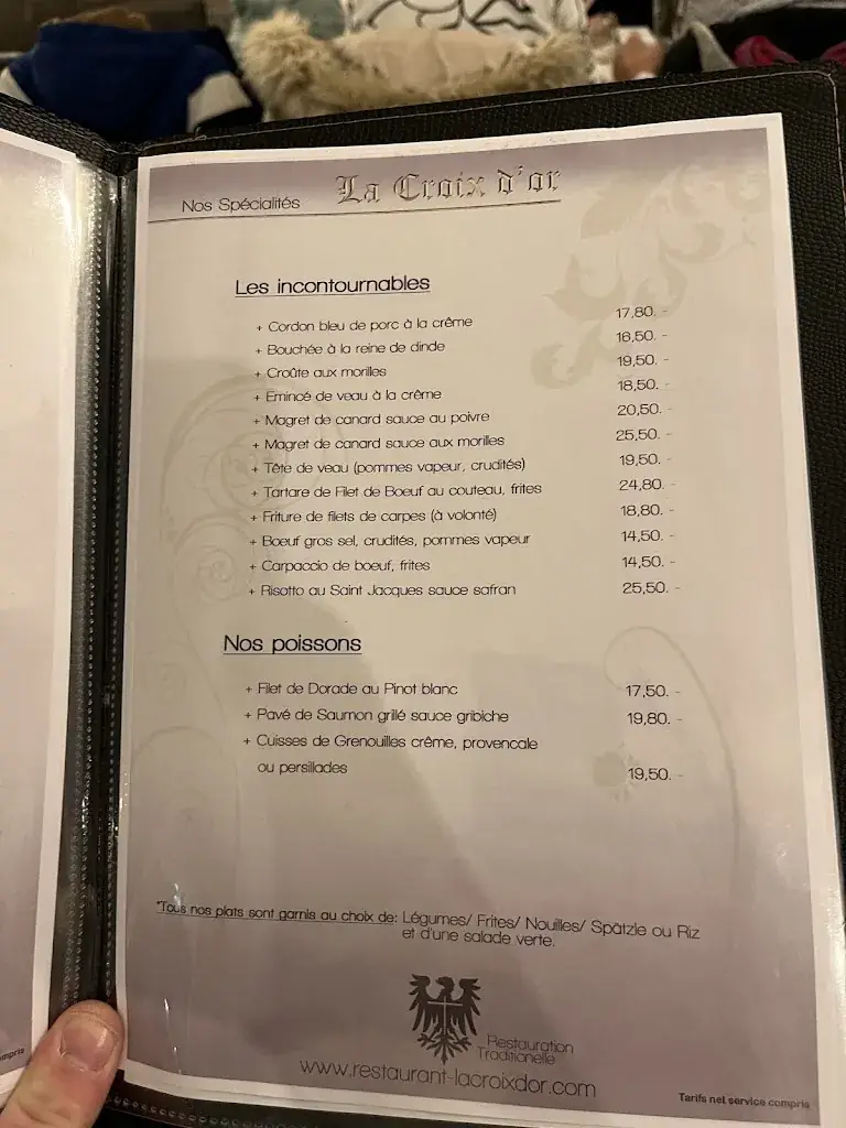 Menu_Restaurant la Croix d'or - Restaurant Sierentz_Sierentz_image_4