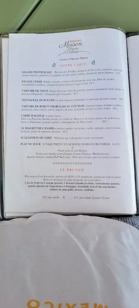 Menu_Restaurant Maison Sainte-Victoire_Saint-Antonin-sur-Bayon_image_2
