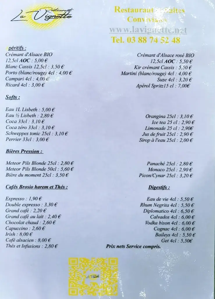 Menu_Restaurant La Vignette_Benfeld_immagine_3