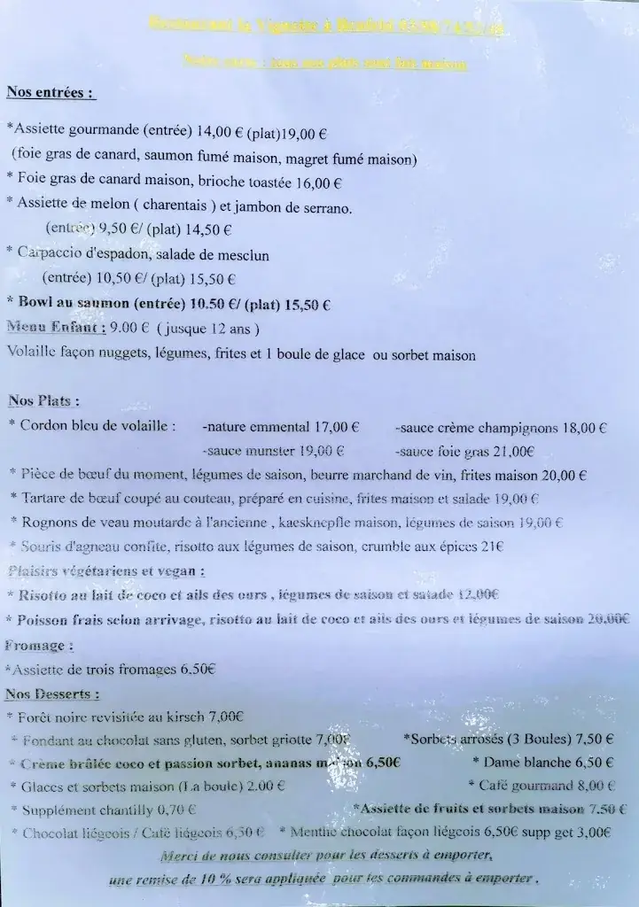 Menu_Restaurant La Vignette_Benfeld_immagine_4